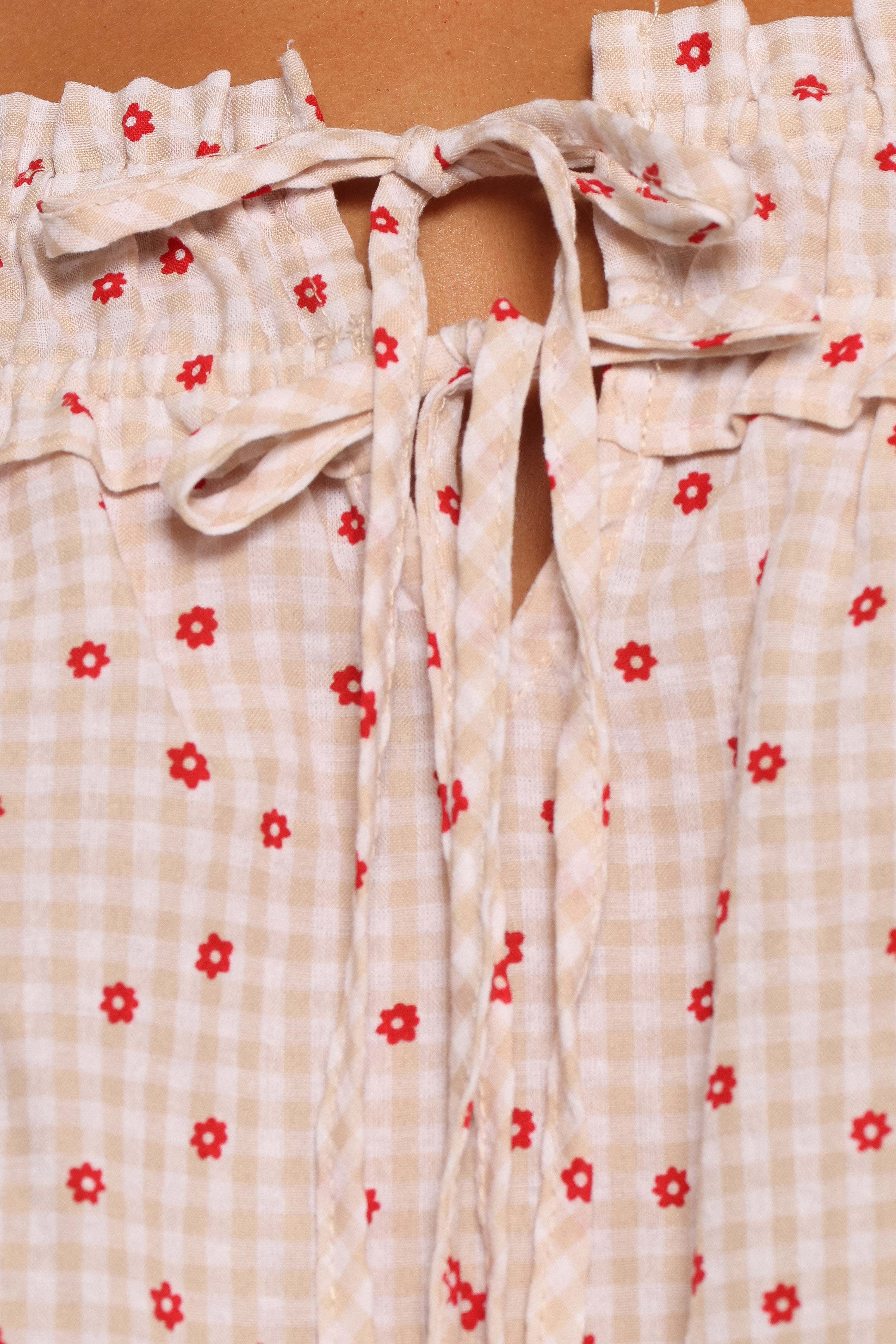 Renata Top - Red Floral - XL - Image 45