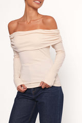 Thomsie Off Shoulder Knit Top - Ivory - XL - Image 35