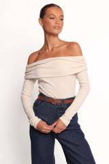 Thomsie Off Shoulder Knit Top - Ivory - XL - Image 34