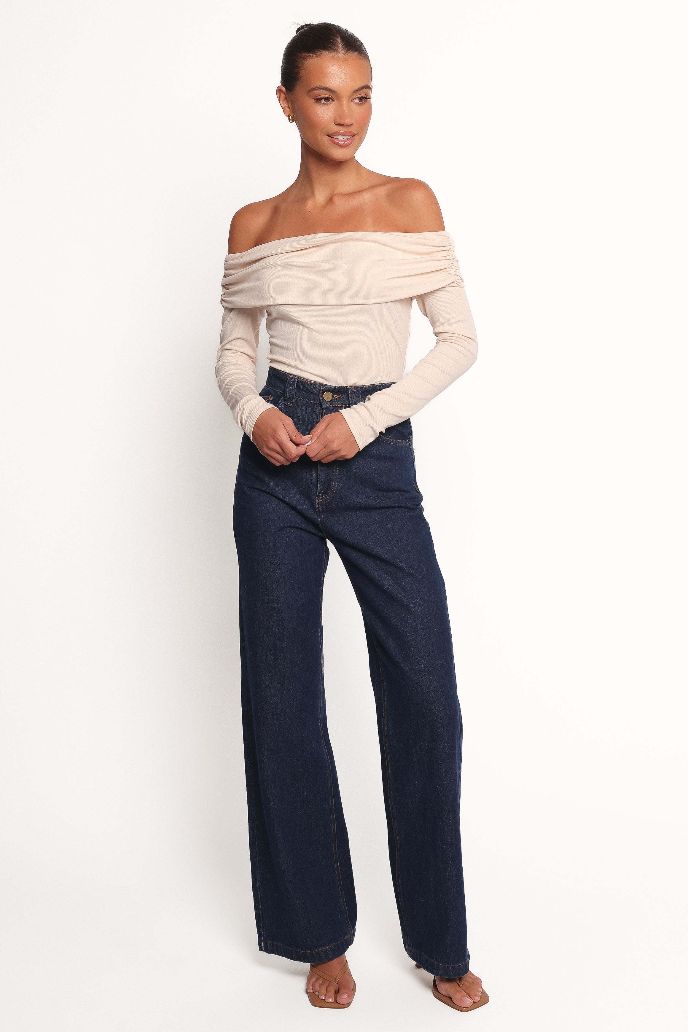 Thomsie Off Shoulder Knit Top - Ivory - XL - Image 38