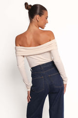Thomsie Off Shoulder Knit Top - Ivory - XL - Image 36
