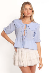 Tillio Tie Front Top - Blue - XL - Image 29