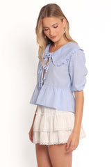 Tillio Tie Front Top - Blue - XL - Image 31