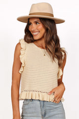 Katia Frill Knitted Top - Cream - XL - Image 39
