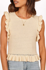 Katia Frill Knitted Top - Cream - XL - Image 40