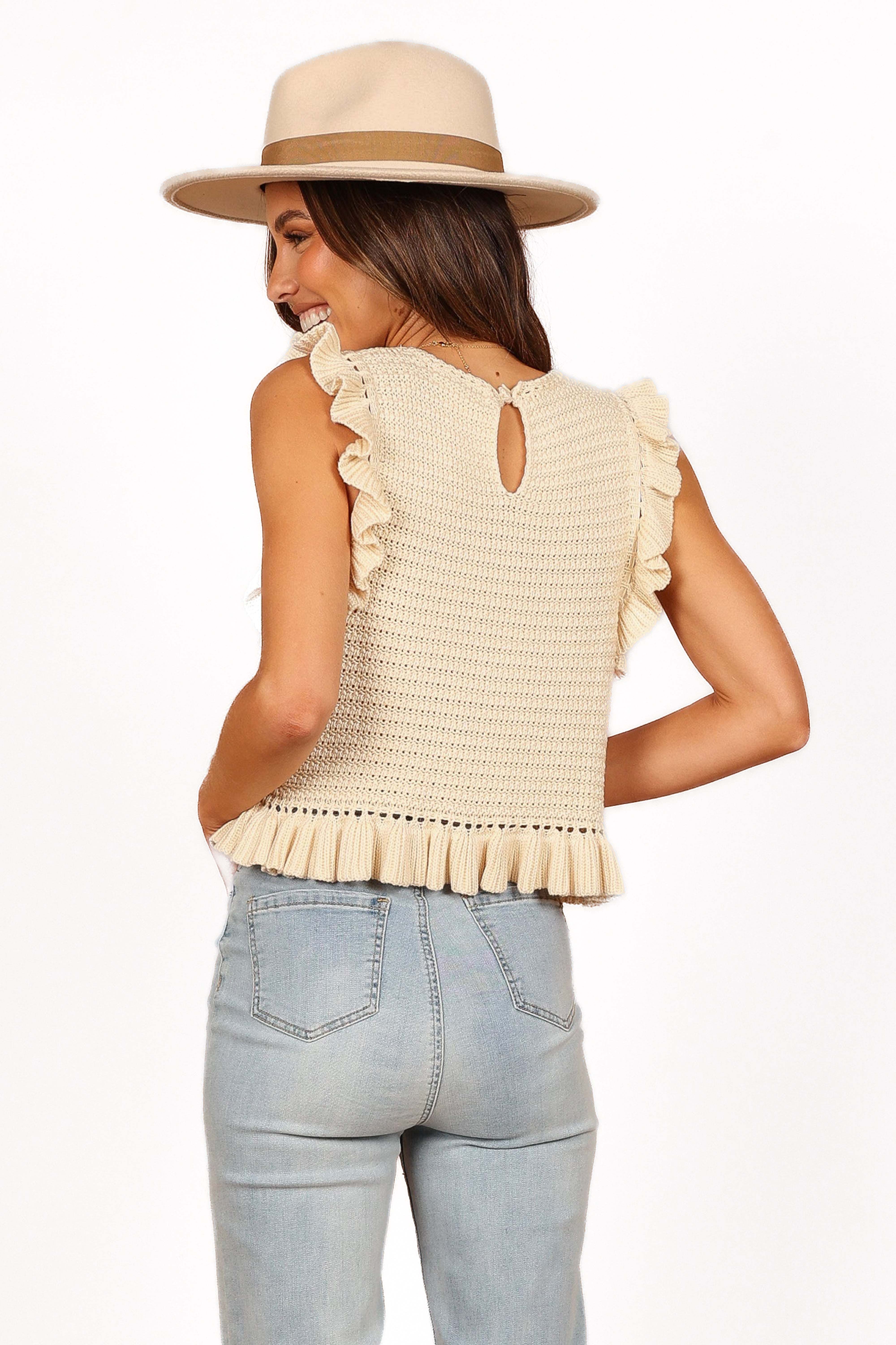 Katia Frill Knitted Top - Cream - XL - Image 41